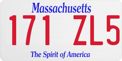 MA license plate 171ZL5