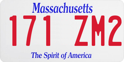 MA license plate 171ZM2