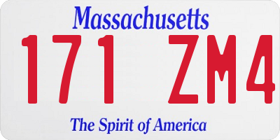 MA license plate 171ZM4