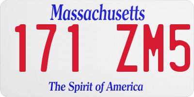 MA license plate 171ZM5