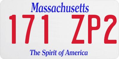 MA license plate 171ZP2