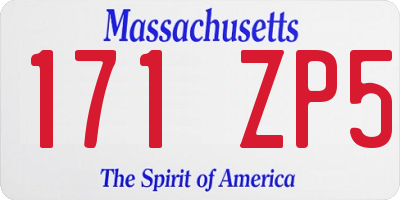 MA license plate 171ZP5