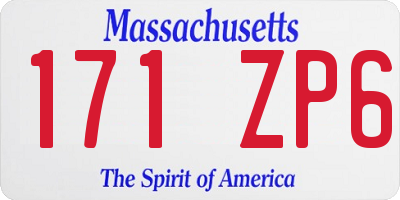 MA license plate 171ZP6