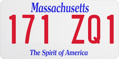 MA license plate 171ZQ1