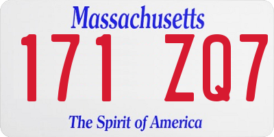 MA license plate 171ZQ7