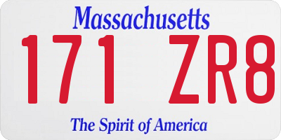 MA license plate 171ZR8