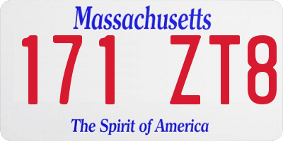 MA license plate 171ZT8