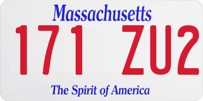 MA license plate 171ZU2