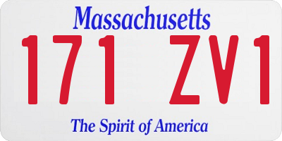 MA license plate 171ZV1