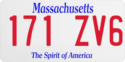 MA license plate 171ZV6