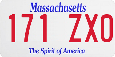 MA license plate 171ZX0