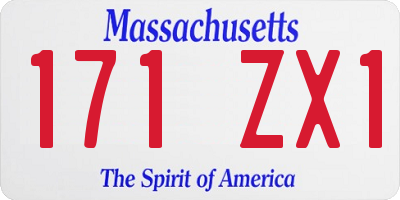 MA license plate 171ZX1