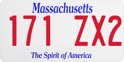 MA license plate 171ZX2