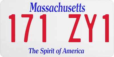 MA license plate 171ZY1