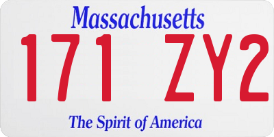 MA license plate 171ZY2