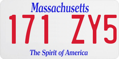 MA license plate 171ZY5