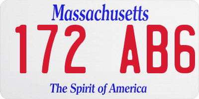 MA license plate 172AB6