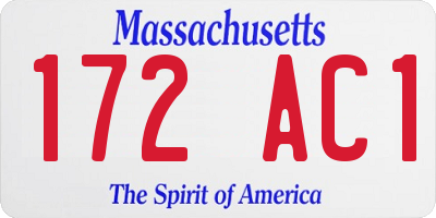 MA license plate 172AC1