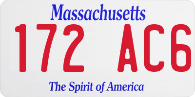 MA license plate 172AC6
