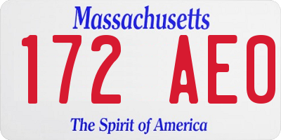 MA license plate 172AE0