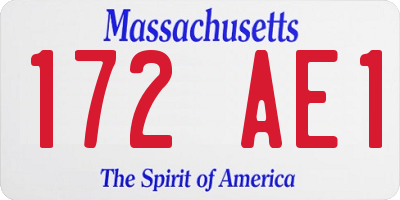 MA license plate 172AE1