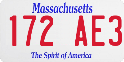 MA license plate 172AE3