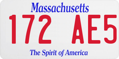 MA license plate 172AE5