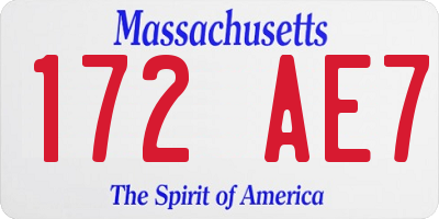 MA license plate 172AE7