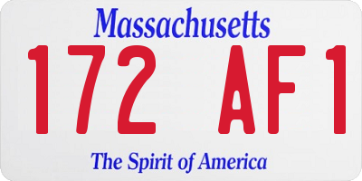 MA license plate 172AF1