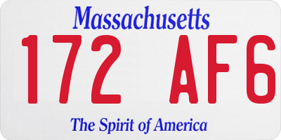 MA license plate 172AF6