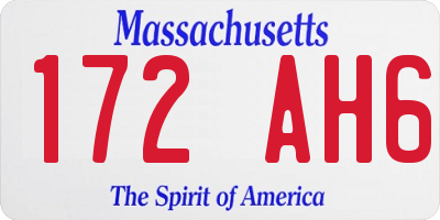 MA license plate 172AH6