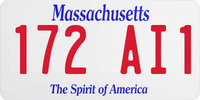 MA license plate 172AI1