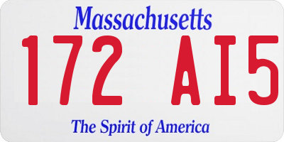 MA license plate 172AI5