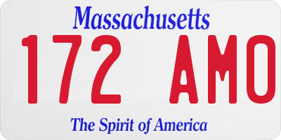 MA license plate 172AM0
