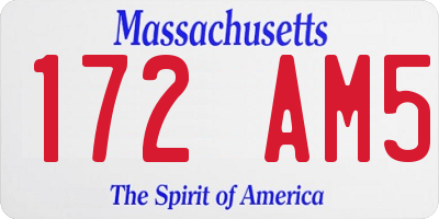 MA license plate 172AM5