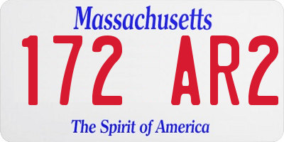 MA license plate 172AR2