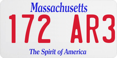 MA license plate 172AR3