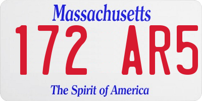 MA license plate 172AR5