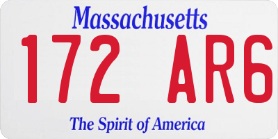 MA license plate 172AR6