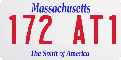 MA license plate 172AT1