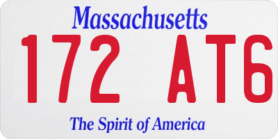 MA license plate 172AT6