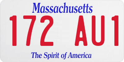 MA license plate 172AU1