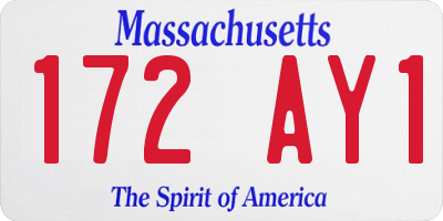 MA license plate 172AY1