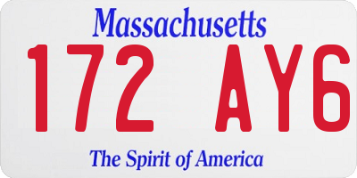 MA license plate 172AY6