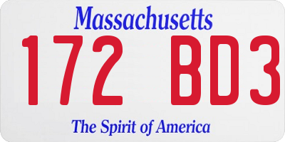 MA license plate 172BD3
