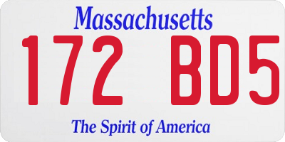 MA license plate 172BD5