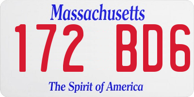 MA license plate 172BD6