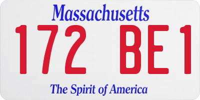 MA license plate 172BE1