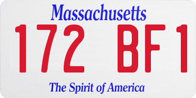 MA license plate 172BF1