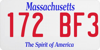 MA license plate 172BF3